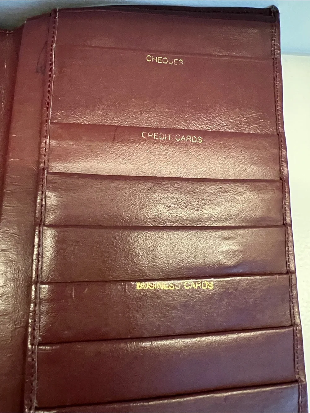 Cartier VINTAGE Burgundy Leather Document Folio with Gold Corners